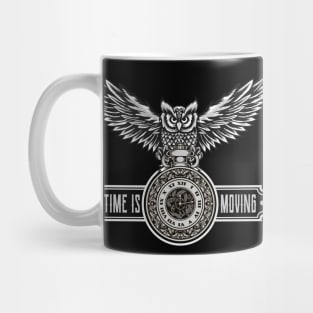 Owl with Watch Time Is Moving Steampunk Design Mug